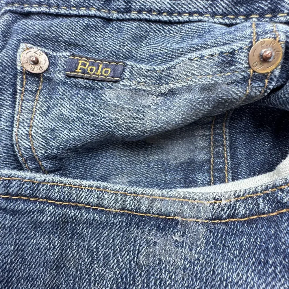 Polo Ralph Lauren Hampton Relaxed Straight Jeans Mens 34x31 Blue Stretch Denim
